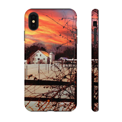 Impact Resistant, Winter Sunset Cute Phone Cases for Samsung S24, S23, S22, S21, IPhone 15 pro Iphone 14 pro Iphone 13 IPhone 12 Iphone 11