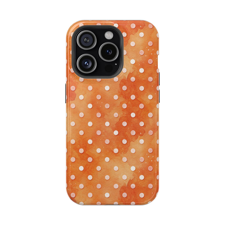 Aesthetic Tough Magsafe Orange Polka Dots Phone Case - For iPhone 17 Pro Max iPhone 16 Pro iPhone 15 Iphone 14 Plus 13 Pro 12 11 10 XR - Studio40ParkLane