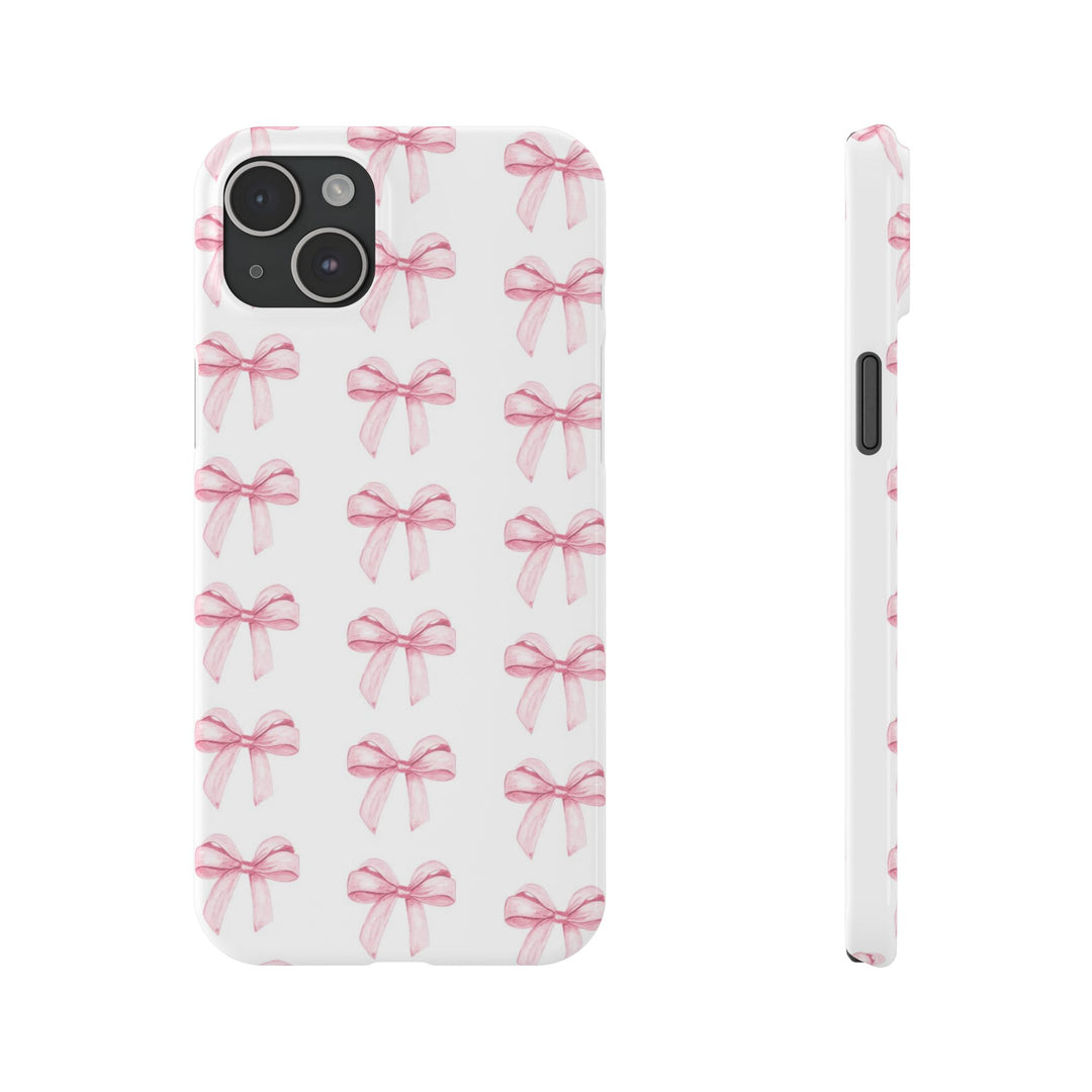 Slim Pink Bows Cute Phone Cases for Iphone 16 Pro Max | iPhone 15 Case | iPhone 15 Pro Max Case, Iphone 14, Iphone 14 Pro Max, Iphone 13 12 11 8 7 - Studio40ParkLane