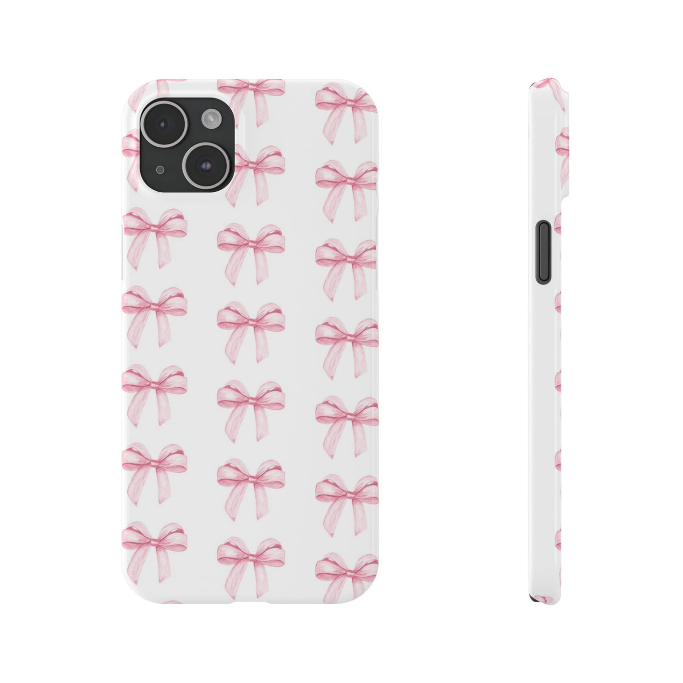 Slim Pink Bows Cute Phone Cases for Iphone 16 Pro Max | iPhone 15 Case | iPhone 15 Pro Max Case, Iphone 14, Iphone 14 Pro Max, Iphone 13 12 11 8 7