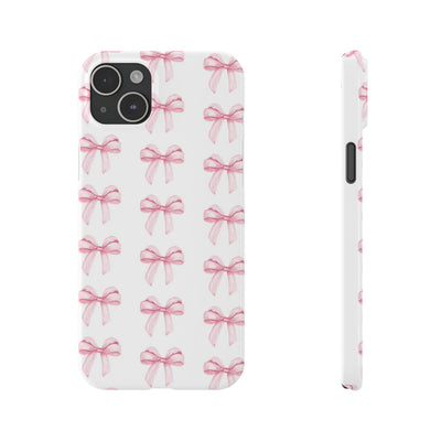 Slim Pink Bows Cute Phone Cases for Iphone 16 Pro Max | iPhone 15 Case | iPhone 15 Pro Max Case, Iphone 14, Iphone 14 Pro Max, Iphone 13 12 11 8 7