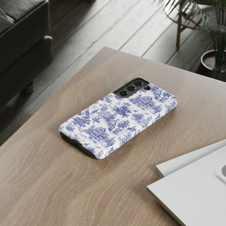 Personalized Custom French Toile Tough Cute Phone Case For Apple iPhone 18, 17, 16, 15 14, Pro Max, Samsung Galaxy S26, S25, S24 Plus Ultra