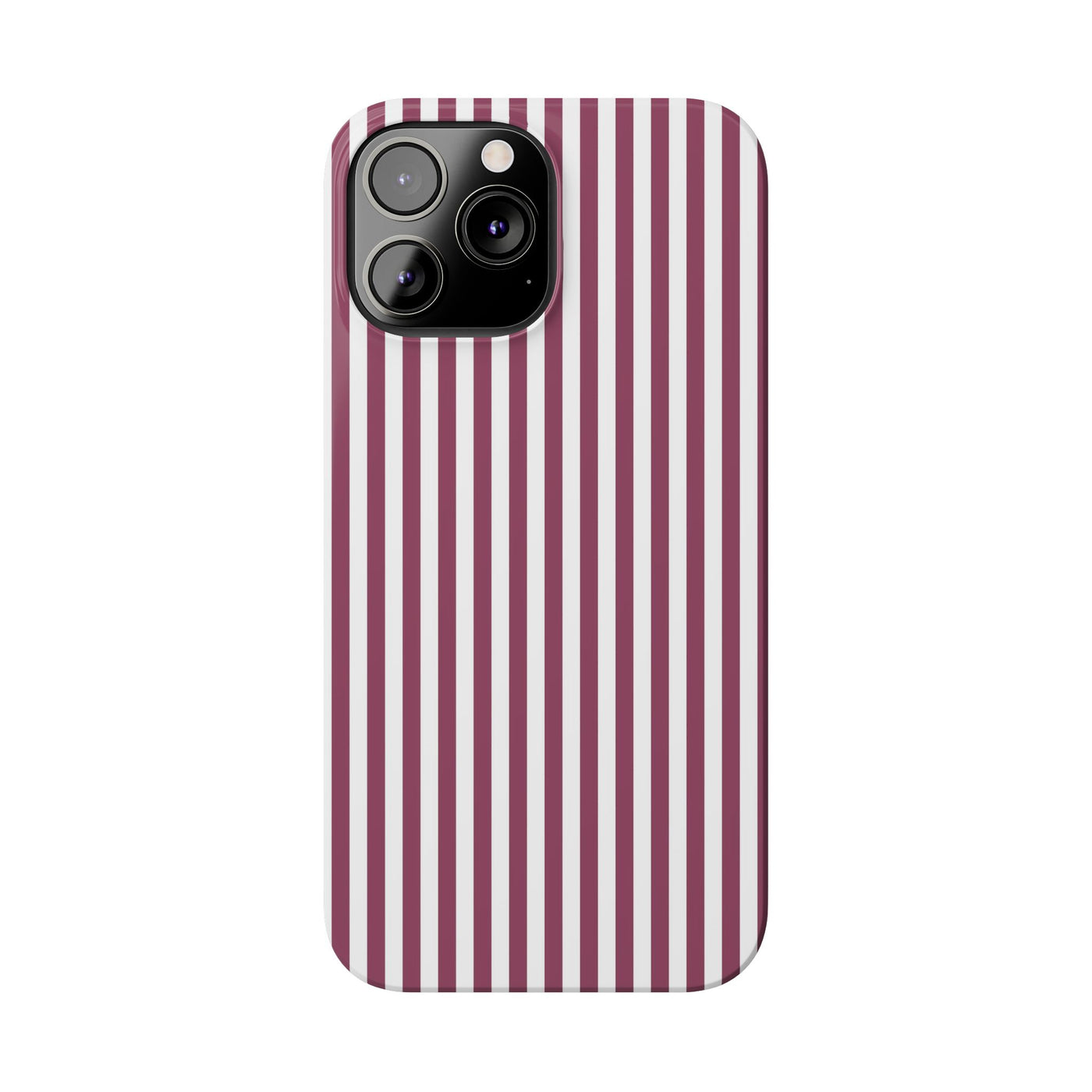 Slim Claret Red Striped Cute Phone Case for Iphone 16 - | iPhone 15 Pro Max Case | iPhone 14 Case Iphone 13 12 11 10 9 8 7 XS X Gift for Her - Studio40ParkLane