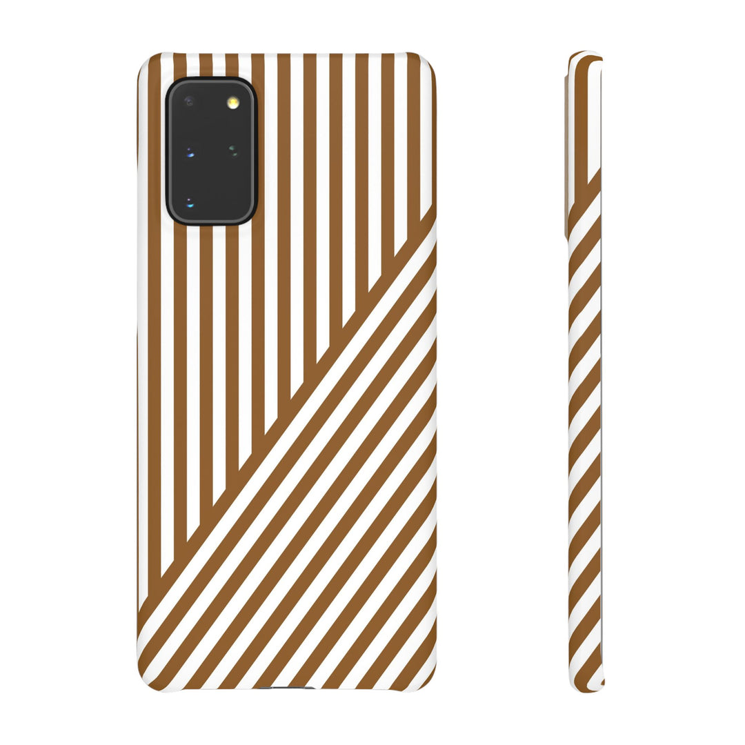 Aesthetic Mocha Brown Stripes Cute Phone Case Sleek Snap - For iPhone 17 Pro Max iPhone 16 Pro iPhone 15 Iphone 14 Plus 13 Pro 12 11 10 Gift - Studio40ParkLane