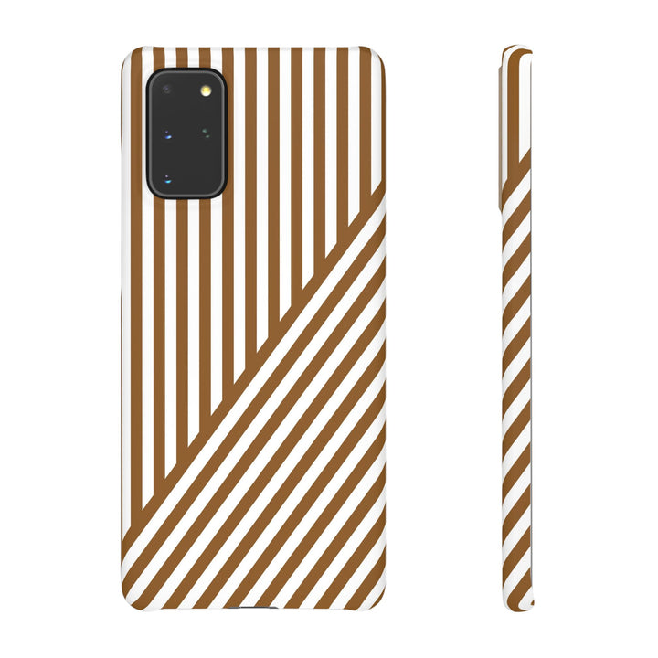 Aesthetic Mocha Brown Stripes Cute Phone Case Sleek Snap - For iPhone 17 Pro Max iPhone 16 Pro iPhone 15 Iphone 14 Plus 13 Pro 12 11 10 Gift - Studio40ParkLane