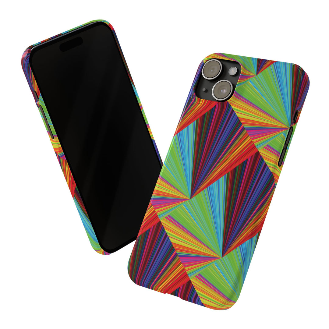 Slim Triangle Kaleidoscope Colors Gift for Her Cute Phone Cases for Iphone 16 Case | iPhone 15 Case | iPhone 15 Pro Max Case, Iphone 14, Iphone 14 Pro Max, Iphone 13, 12, 11, 10, 8,7 - Studio40ParkLane