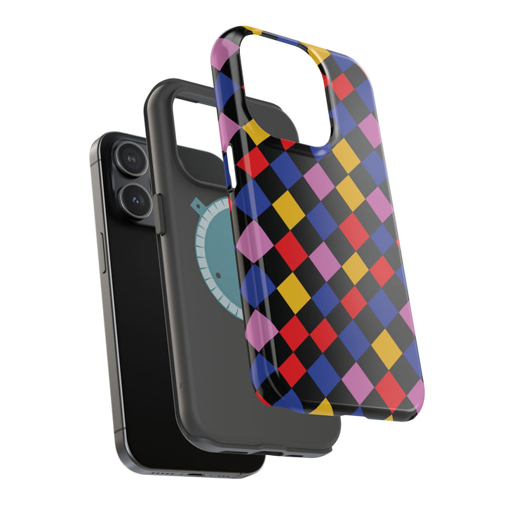 Aesthetic Colorful Checkerboard Tough Magsafe Phone Case - For iPhone 17 Pro Max iPhone 16 Pro iPhone 15 Iphone 14 Plus 13 Pro 12 11 Gift - Studio40ParkLane