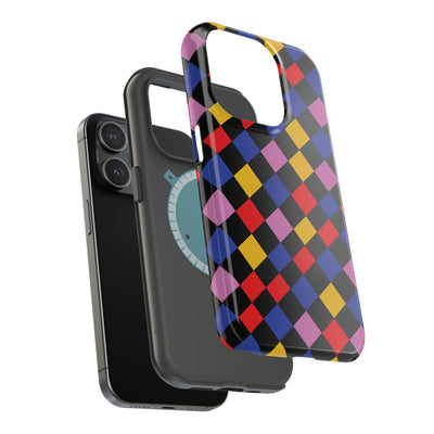Aesthetic Colorful Checkerboard Tough Magsafe Phone Case - For iPhone 17 Pro Max iPhone 16 Pro iPhone 15 Iphone 14 Plus 13 Pro 12 11 Gift - Studio40ParkLane