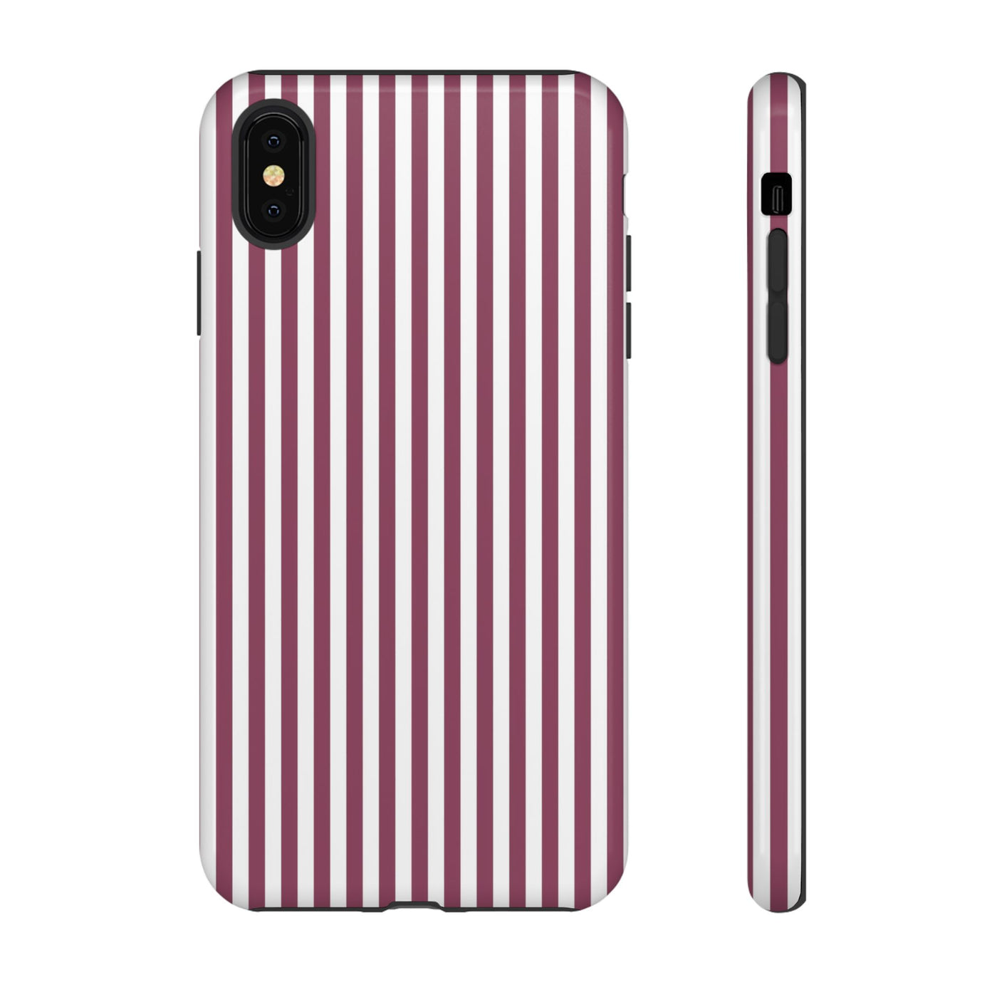 Tough Premium Old Claret Stripes Phone Case Gift for Her - For Apple iPhone 16 Pro Max 16e iPhone 15 Pro iPhone Iphone 14 Plus 13 Pro 12 SE XR - Studio40ParkLane