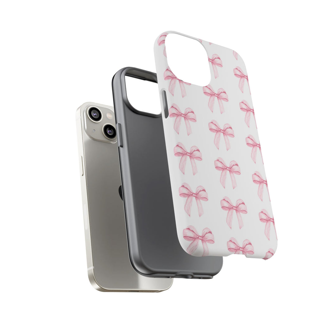 Pink Bows Cute Phone Case, for IPhone 16 Pro Max | Iphone 15, Iphone 14, IPhone 13 Case, 11 8 7, Samsung Galaxy S24, S23, S22, S21, 2 Layer Protection - Studio40ParkLane