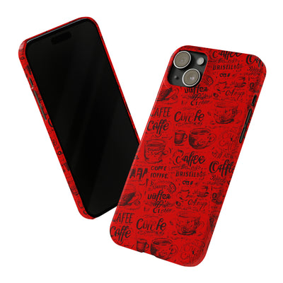Slim Cute iPhone Cases - | iPhone 15 Case | iPhone 15 Pro Max Case, Iphone 14 Case, Iphone 14 Pro Max, Iphone 13, Red Black Coffee