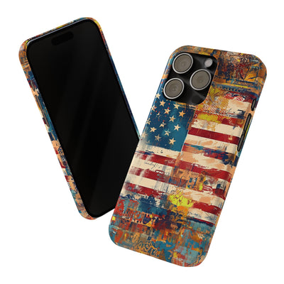 Slim Cute Phone Cases for Iphone  | iPhone 15 Case | iPhone 15 Pro Max Case, Iphone 14, Iphone 14 Pro Max, Iphone 13, US Flag Abstract