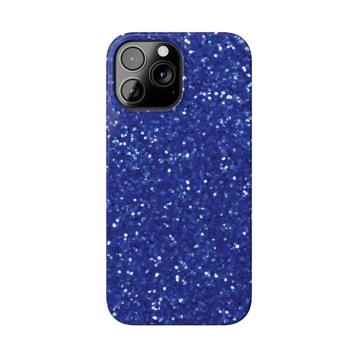 Slim Blue Muted Faux Play on Glitter Effect Cute Phone Cases for Iphone 16 Pro Max | iPhone 15 Case | iPhone 15 Pro Max Case, Iphone 14, Iphone 14 Pro Max, Iphone 13 12 11 8 7 - Studio40ParkLane