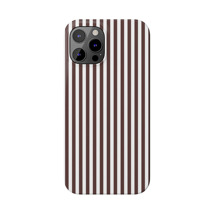 Slim Carriage Brown Striped Cute Phone Case for Iphone 16 - | iPhone 15 Pro Max Case | iPhone 14 Case Iphone 13 12 11 10 9 8 7 Gift for Her - Studio40ParkLane