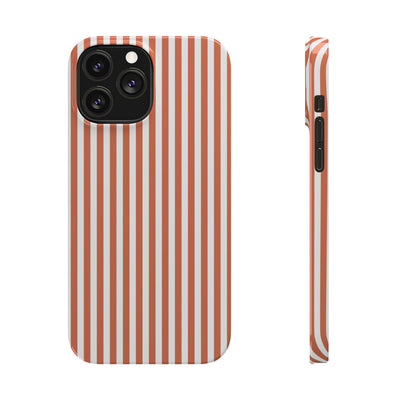 Slim Red Winter Peach Striped Cute Phone Case for Iphone 16 - | iPhone 15 Pro Max Case | iPhone 14 Case 13 12 11 10 9 8 7 X XS Gift for Her