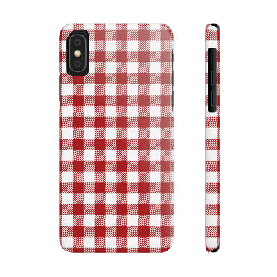 Slim Red Gingham Gift for Her Cute Phone Cases for Iphone 16 Pro Max | iPhone 15 Case | iPhone 15 Pro Max Case, Iphone 14, 13, 12, 11, 10, 8, 7