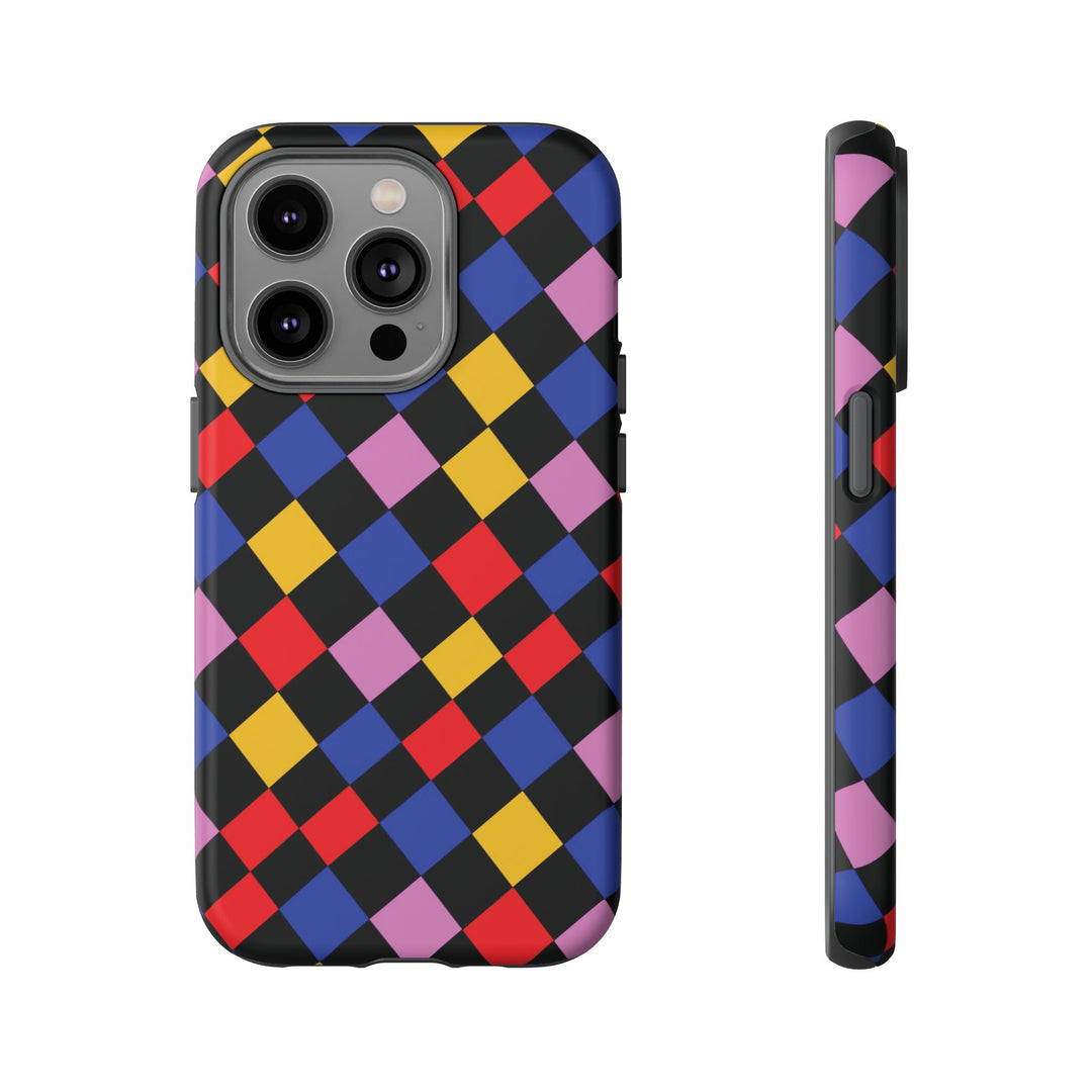 Aesthetic Tough Colorful Checkerboard Phone Case Premium - For iPhone 17 Pro Max iPhone 16 Pro iPhone 15 Iphone 14 Plus 13 Pro 12 11 10 XR - Studio40ParkLane