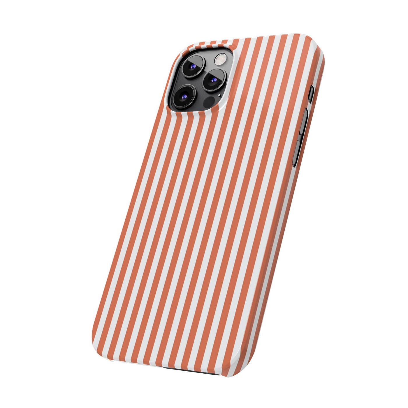 Slim Red Winter Peach Striped Cute Phone Case for Iphone 16 - | iPhone 15 Pro Max Case | iPhone 14 Case 13 12 11 10 9 8 7 X XS Gift for Her