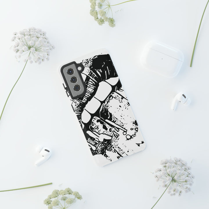 Cute Samsung Phone Case | Aesthetic Samsung Phone Case | Smile Lips Black White | Galaxy S23, S22, S21, S20 | Luxury Double Layer | Cool - Studio40ParkLane
