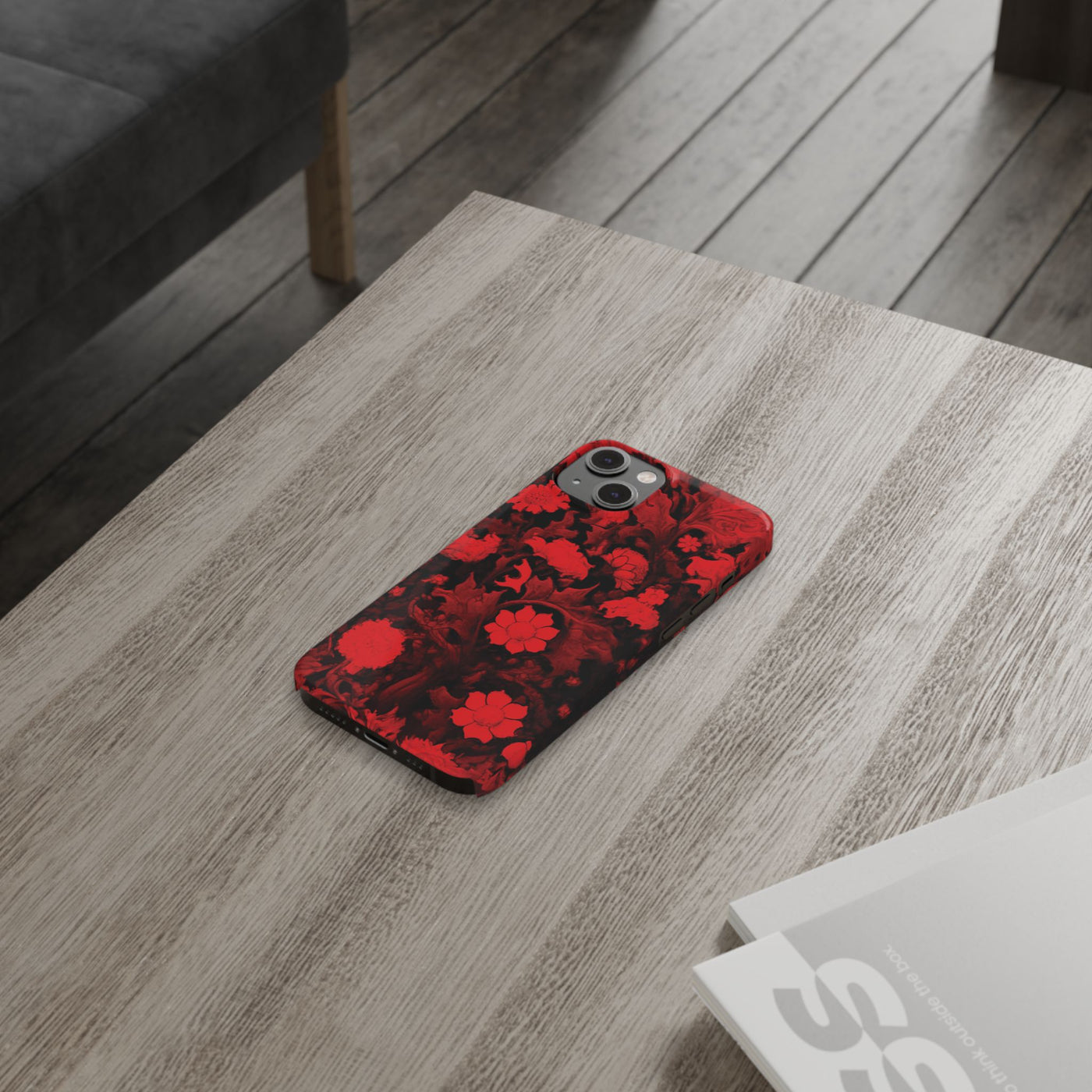 Slim Cute Phone Cases for Iphone - | iPhone 15 Case | iPhone 15 Pro Max Case, Iphone 14 Case, Iphone 14 Pro Max, Iphone 13, Red Flowers