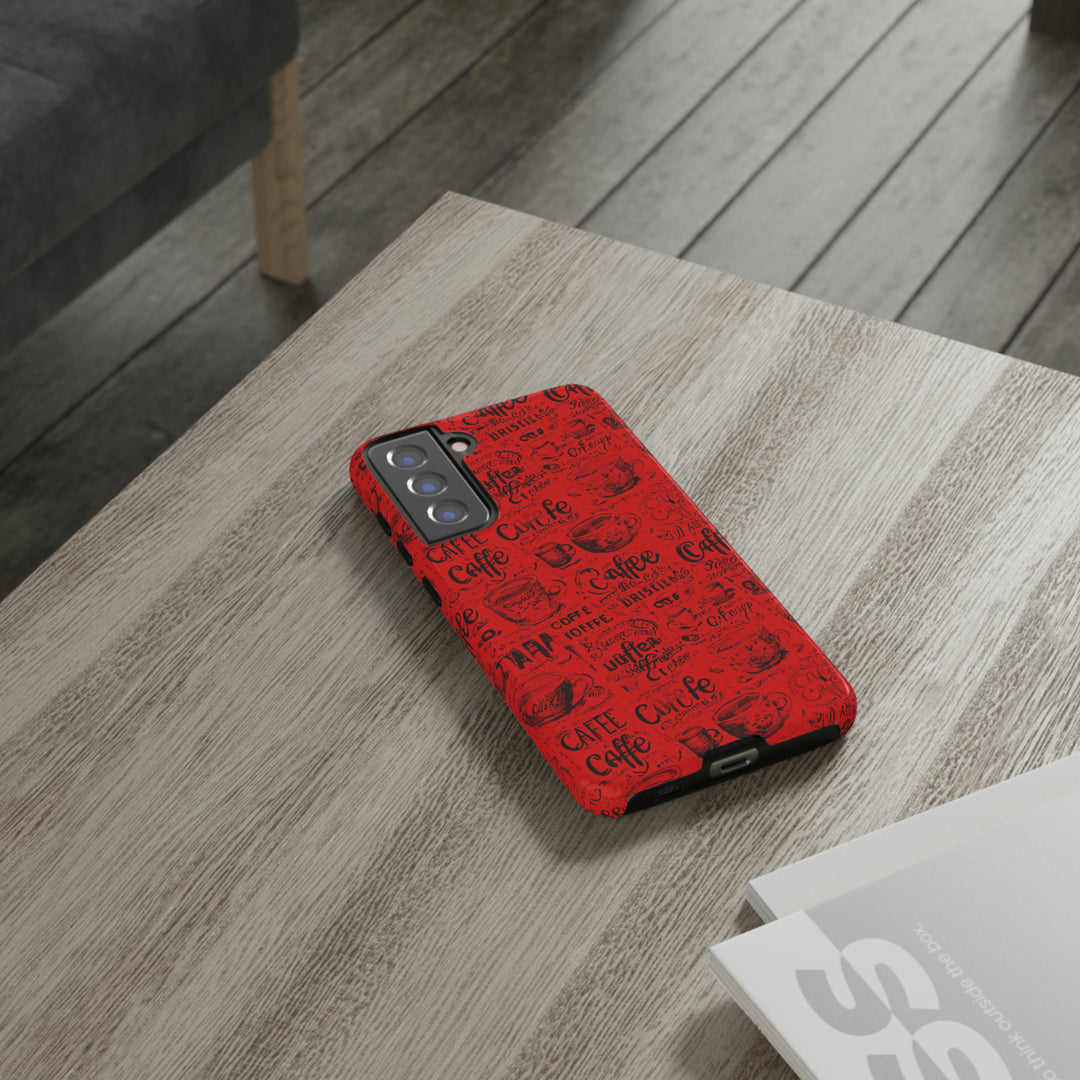 Cute Samsung Phone Case | Aesthetic Samsung Phone Case | Galaxy S23, S22, S21, S20 | Red Black Coffee, Protective Phone Case - Studio40ParkLane