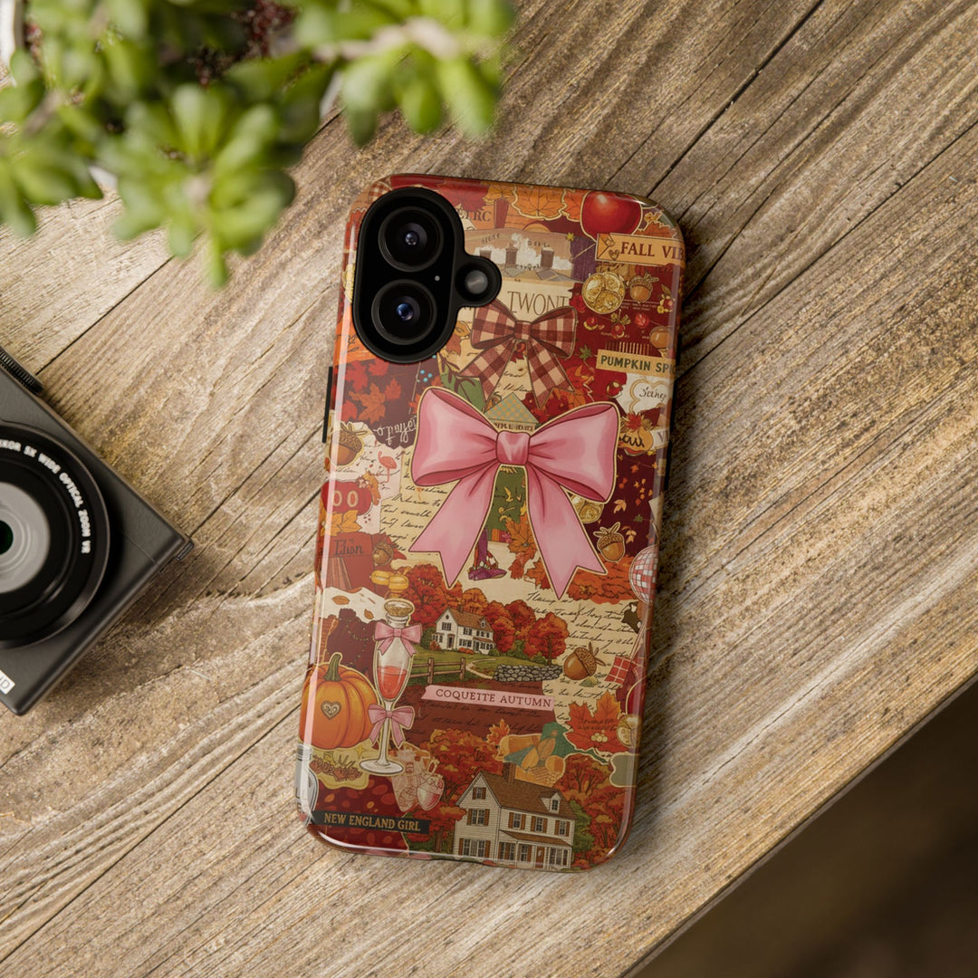 New England Fall Coquette Collage Tough Premium Phone Case - For iPhone 16 Pro Max iPhone 15 Pro iPhone Iphone 14 Plus 13 Pro 12 11 10 XR XS