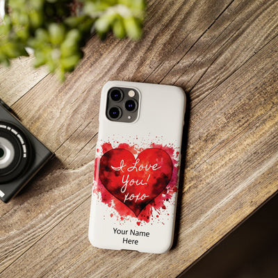 Slim Custom Personalized Valentine Love Gift for Her Cute Phone Cases for Iphone 16 Pro Max | iPhone 15 Case | iPhone 15 Pro Max Case, Iphone 14, 13, 12, 11, 10, 8, 7