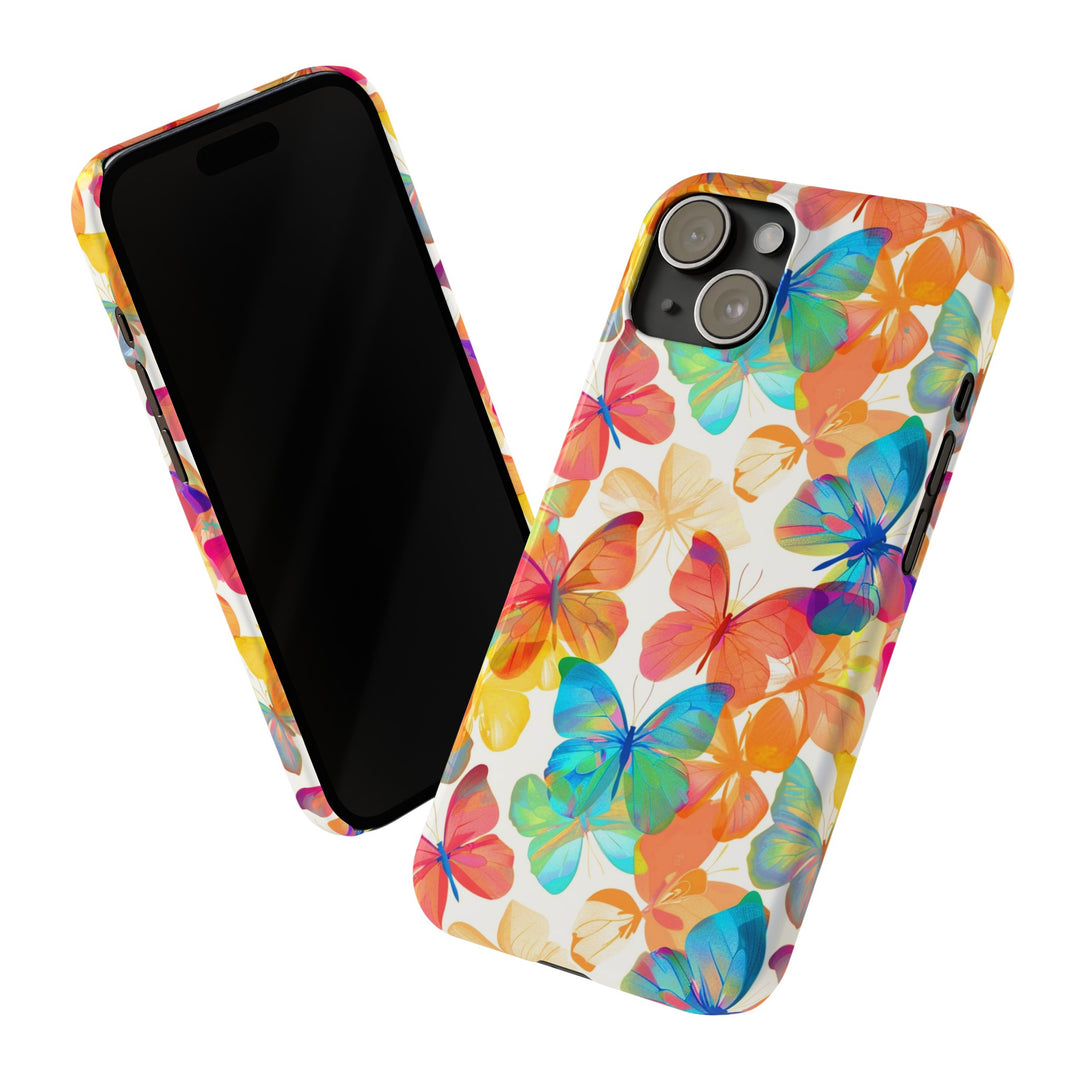 Slim Cute Phone Cases for Iphone - | iPhone 15 Case | iPhone 15 Pro Max Case, Iphone 14 Case, Iphone 14 Pro Max, Iphone 13, Summer Bright Butterflies - Studio40ParkLane