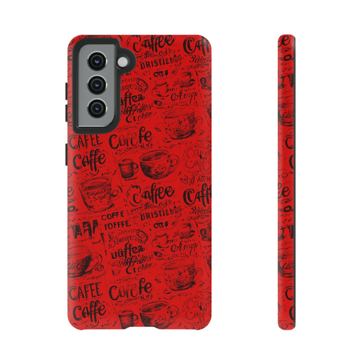 Cute Samsung Phone Case | Aesthetic Samsung Phone Case | Galaxy S23, S22, S21, S20 | Red Black Coffee, Protective Phone Case - Studio40ParkLane