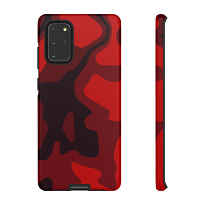 Cool Samsung Phone Case | Aesthetic Samsung Phone Case | Camouflage Red Black| Galaxy S23, S22, S21, S20 | Luxury Double Layer | Cute
