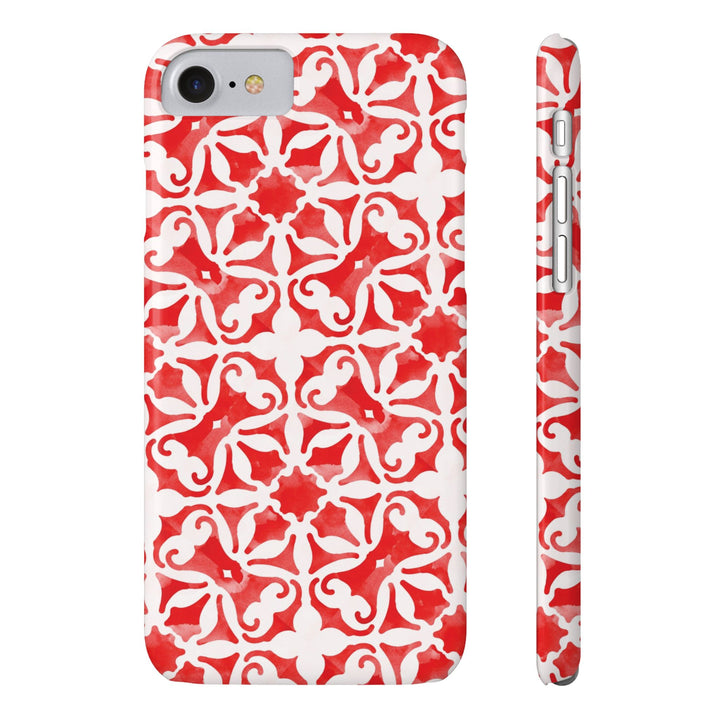 Slim Red Mosaic Gift for Her Cute Phone Cases for Iphone 16 Case | iPhone 15 Case | iPhone 15 Pro Max Case, Iphone 14, Iphone 14 Pro Max, Iphone 13, 12, 11, 10, 8,7 - Studio40ParkLane