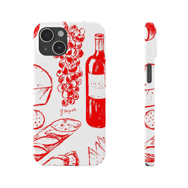 Slim Cute Phone Cases for Iphone | iPhone 15 Case | iPhone 15 Pro Max Case, Iphone 14, Iphone 14 Pro Max, Iphone 13, French Food Wine Red - Studio40ParkLane