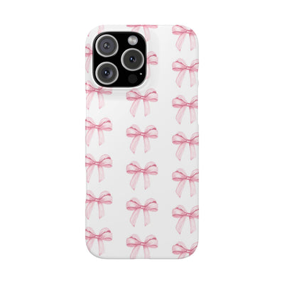 Slim Pink Bows Cute Phone Cases for Iphone 16 Pro Max | iPhone 15 Case | iPhone 15 Pro Max Case, Iphone 14, Iphone 14 Pro Max, Iphone 13 12 11 8 7