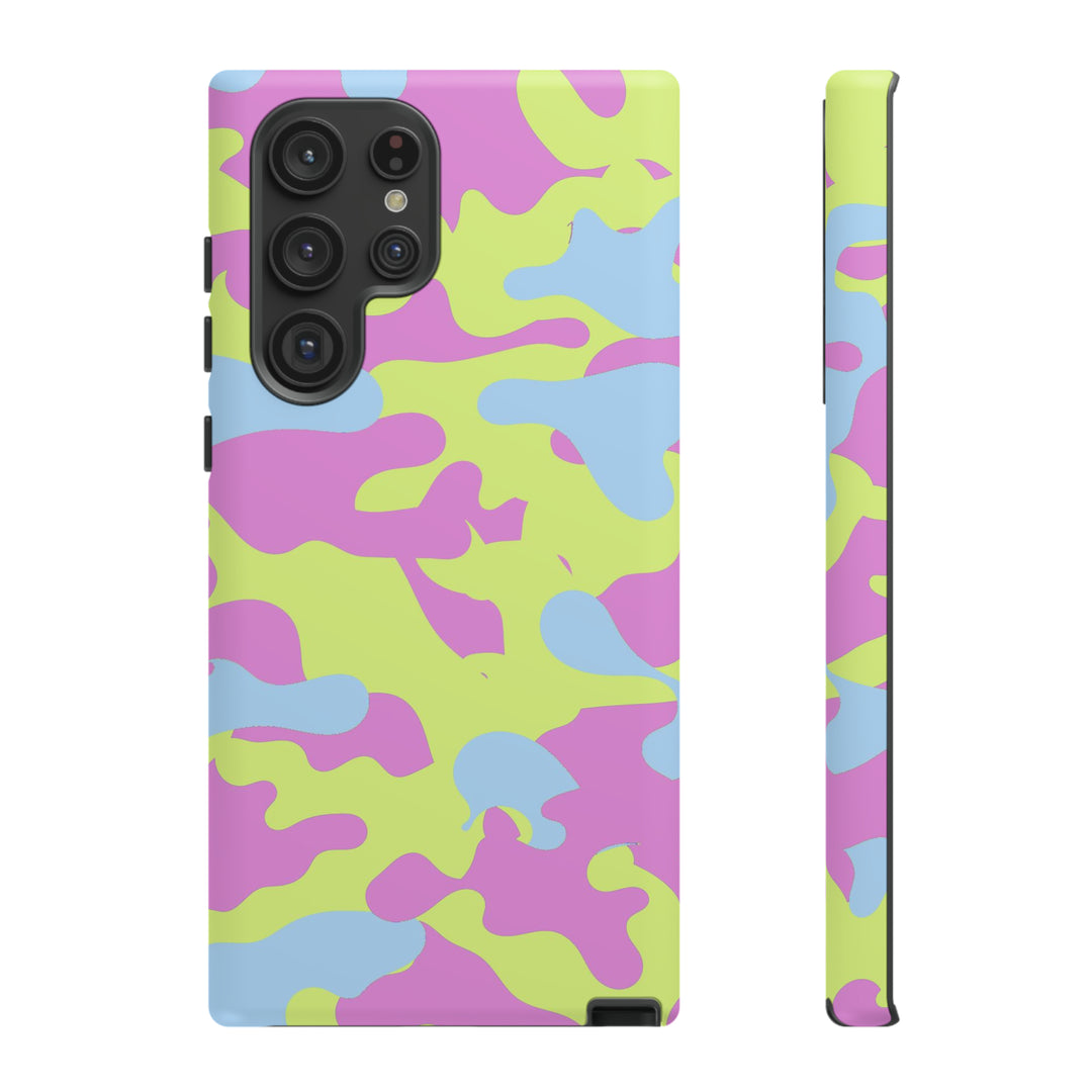 Cute Phone Case | Aesthetic Phone Cases| for Galaxy S23, S22, S21, S20 | Blue Pink Camouflage, Protective Phone Case - Studio40ParkLane