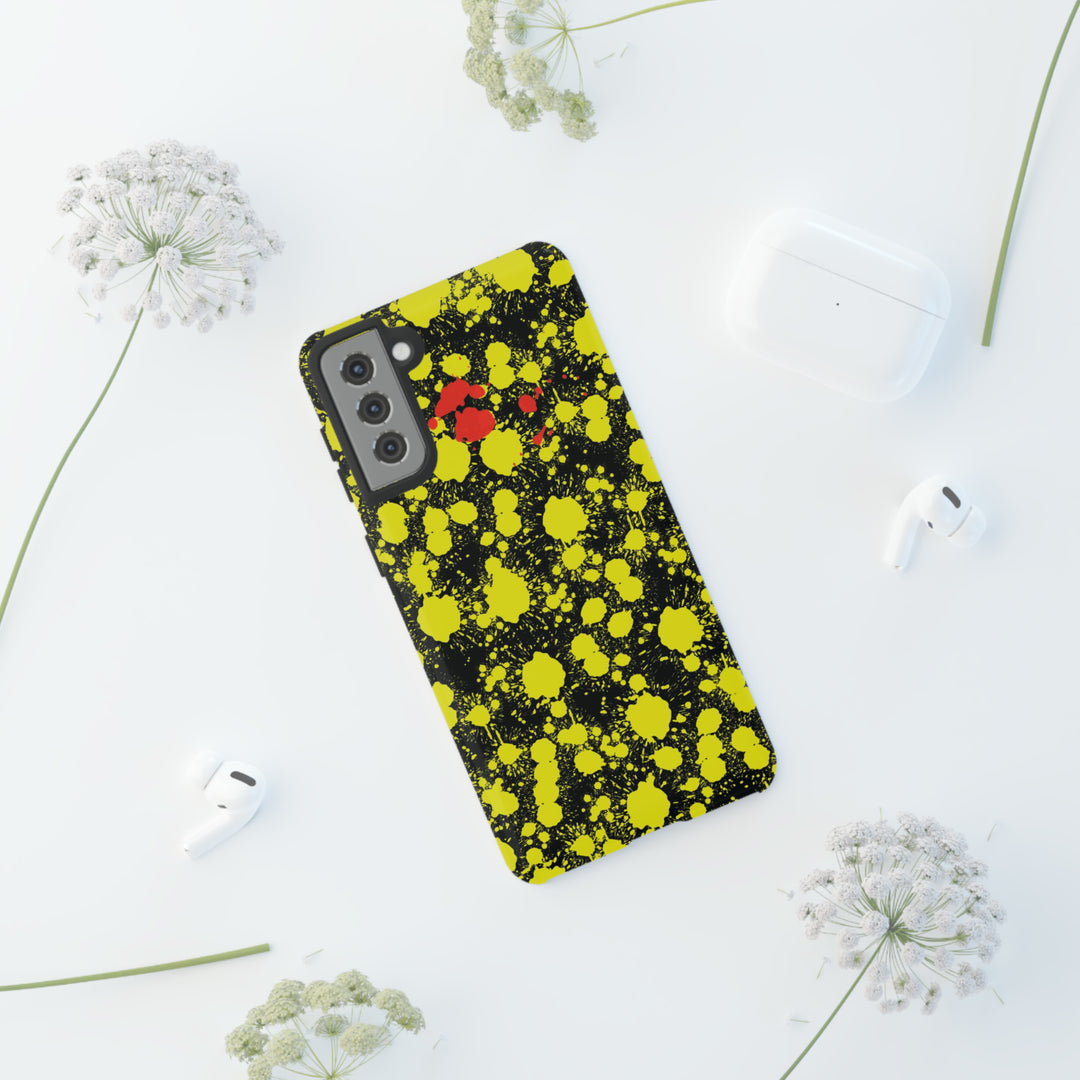 Cute Samsung Phone Case | Aesthetic Samsung Phone Case | Paint Splash Yellow Black | Galaxy S23, S22, S21, S20 | Luxury Double Layer | Cool - Studio40ParkLane