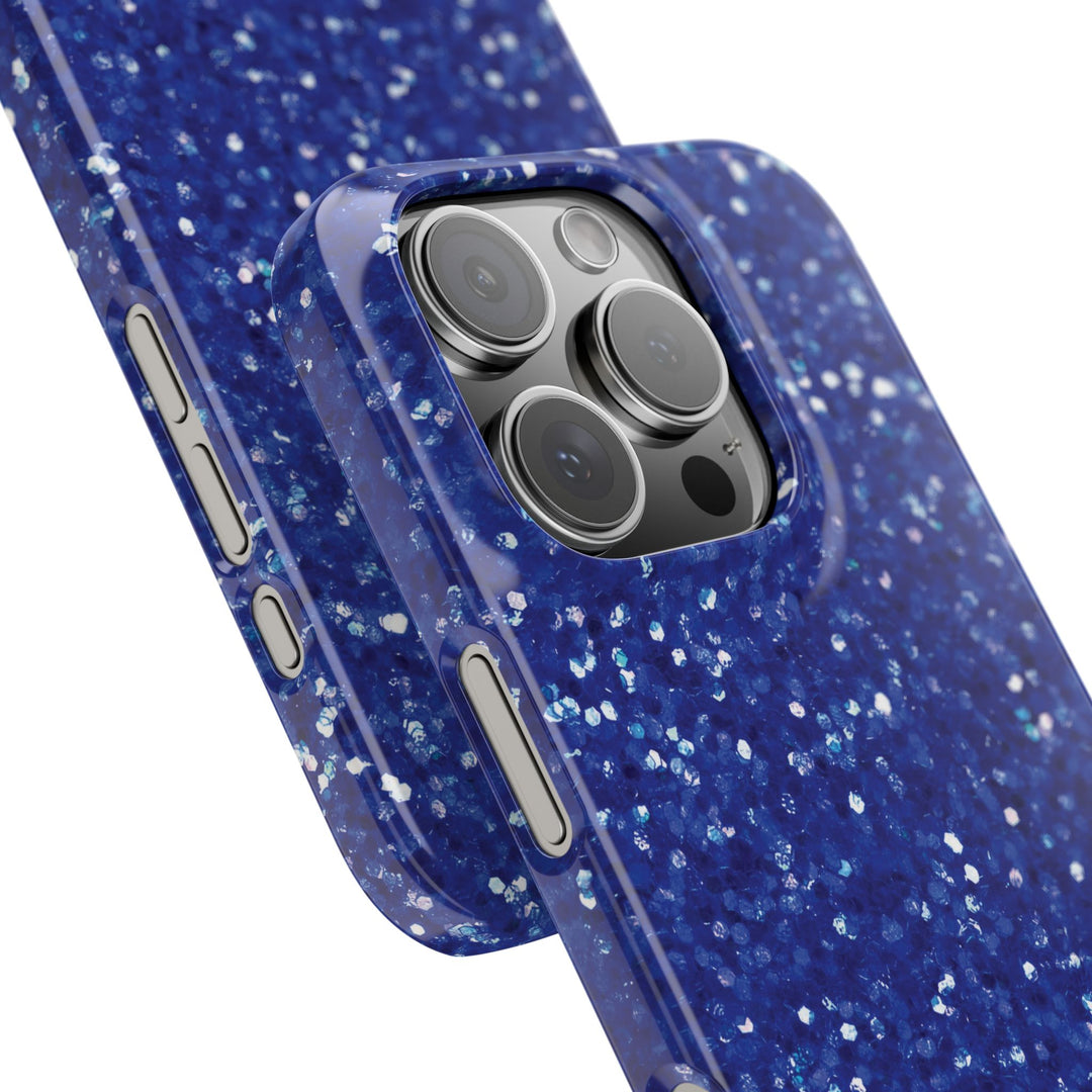 Slim Blue Muted Faux Play on Glitter Effect Cute Phone Cases for Iphone 16 Pro Max | iPhone 15 Case | iPhone 15 Pro Max Case, Iphone 14, Iphone 14 Pro Max, Iphone 13 12 11 8 7 - Studio40ParkLane