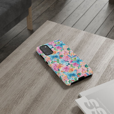 Premium Tough Butterflies Flowers Cute Phone Cases for Samsung S24, S23, S22, S21, S20, Plus and Ultra, Iphone 16 Pro Max,15, 14, 13, 12, 11, 10