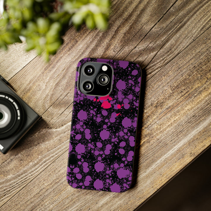 Slim Cute Phone Cases for Iphone - | iPhone 15 Case | iPhone 15 Pro Max Case, Iphone 14 Case, Iphone 14 Pro Max, Iphone 13, Purple Pink Paint Blots Splash - Studio40ParkLane