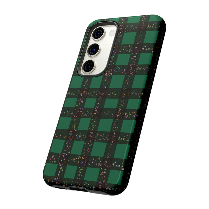 Cute Samsung Phone Cases, Designer Samsung Galaxy S23 Phone Case, Samsung S22 Case, Samsung S21 Case, Samsung S20 Case, Green Festive Plaid - Studio40ParkLane