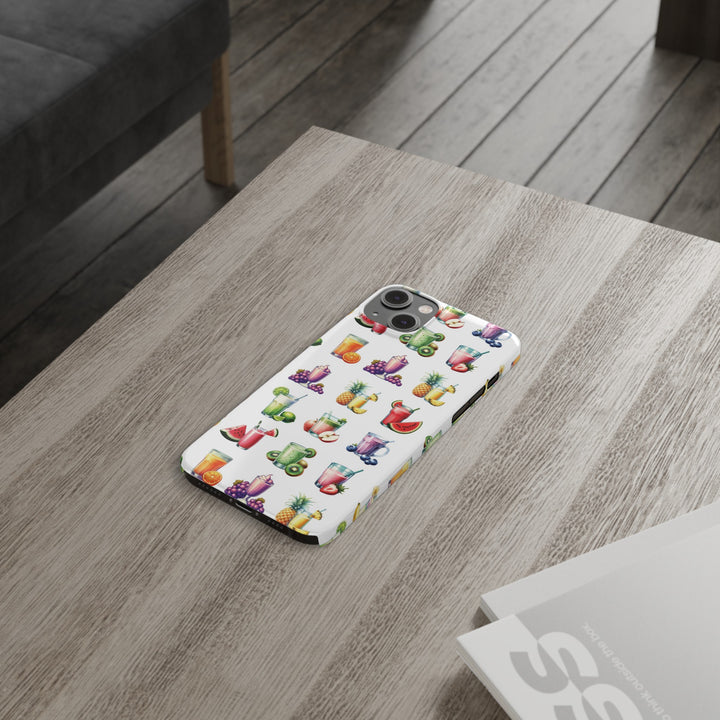Slim Cute Phone Cases for Iphone - | iPhone 15 Case | iPhone 15 Pro Max Case, Iphone 14 Case, Iphone 14 Pro Max, Iphone 13, Tropical Summer Fruit Cocktail - Studio40ParkLane