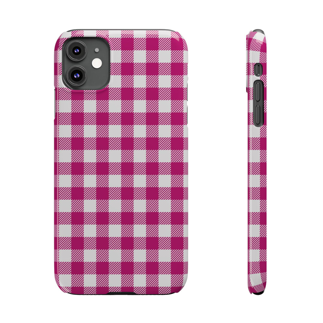 Slim Pink Gingham Gift for Her Cute Phone Cases for Iphone 16 Pro Max | iPhone 15 Case | iPhone 15 Pro Max Case, Iphone 14, 13, 12, 11, 10, 8, 7 - Studio40ParkLane
