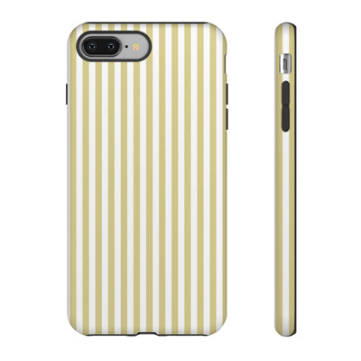 Tough Premium Soft Yellow Stripes Phone Case Gift for Her - For Apple iPhone 16 Pro Max 16e iPhone 15 Pro iPhone Iphone 14 Plus 13 Pro 12 SE XR - Studio40ParkLane