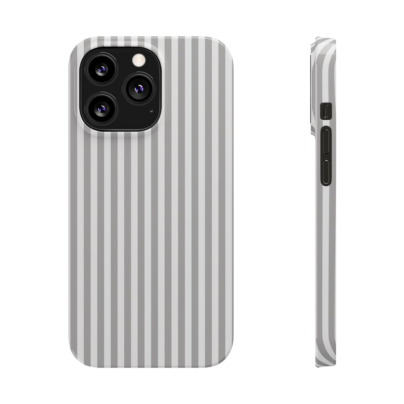 Slim Light Grey Striped Cute Phone Case for Iphone 16 - | iPhone 15 Pro Max Case | iPhone 14 Case Iphone 13 12 11 10 9 8 7 Gift for Her - Studio40ParkLane