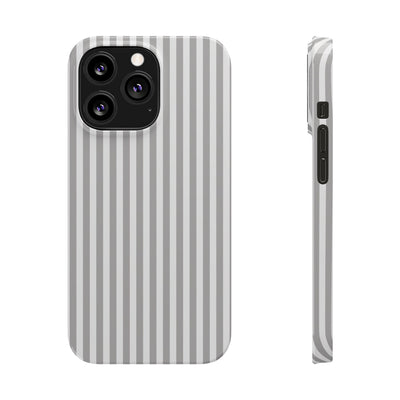 Slim Light Grey Striped Cute Phone Case for Iphone 16 - | iPhone 15 Pro Max Case | iPhone 14 Case Iphone 13 12 11 10 9 8 7 Gift for Her - Studio40ParkLane