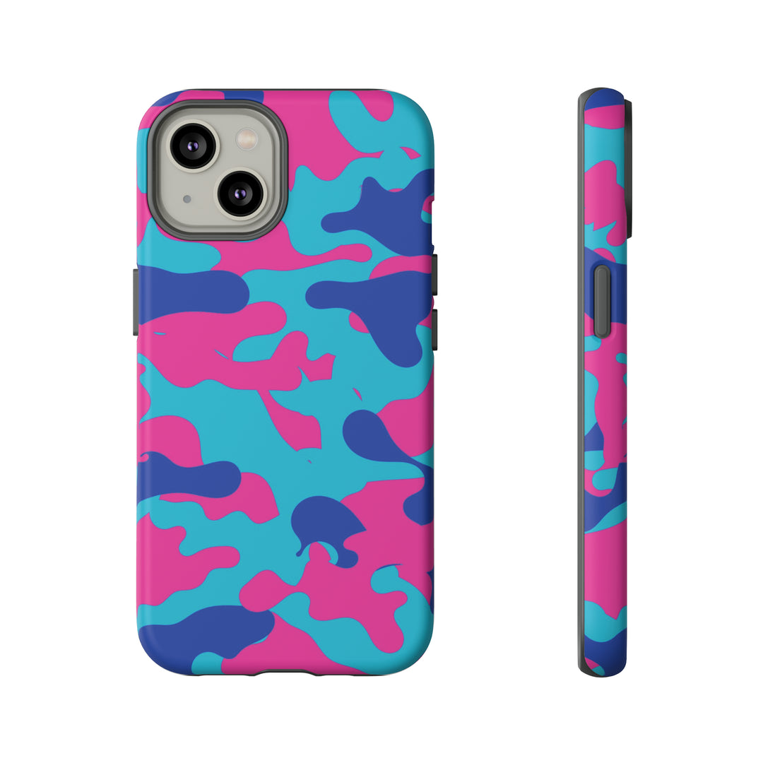 Cute IPhone Case | Blue Pink Camouflage, iPhone 15 Case | iPhone 15 Pro Case, Iphone 14 Case, Iphone 14 Pro Max Case, Protective Iphone Case - Studio40ParkLane