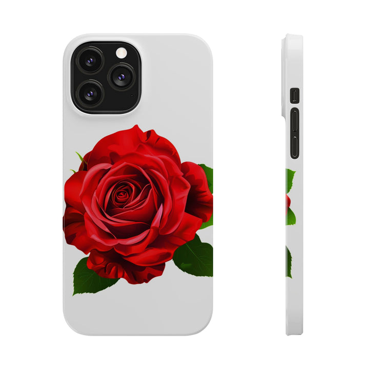 Slim Red Rose Flowers Gift for Her Cute Phone Cases for Iphone 16 Pro Max | iPhone 15 Case | iPhone 15 Pro Max Case, Iphone 14, Iphone 14 Pro Max, Iphone 13 12 11 8 7 - Studio40ParkLane