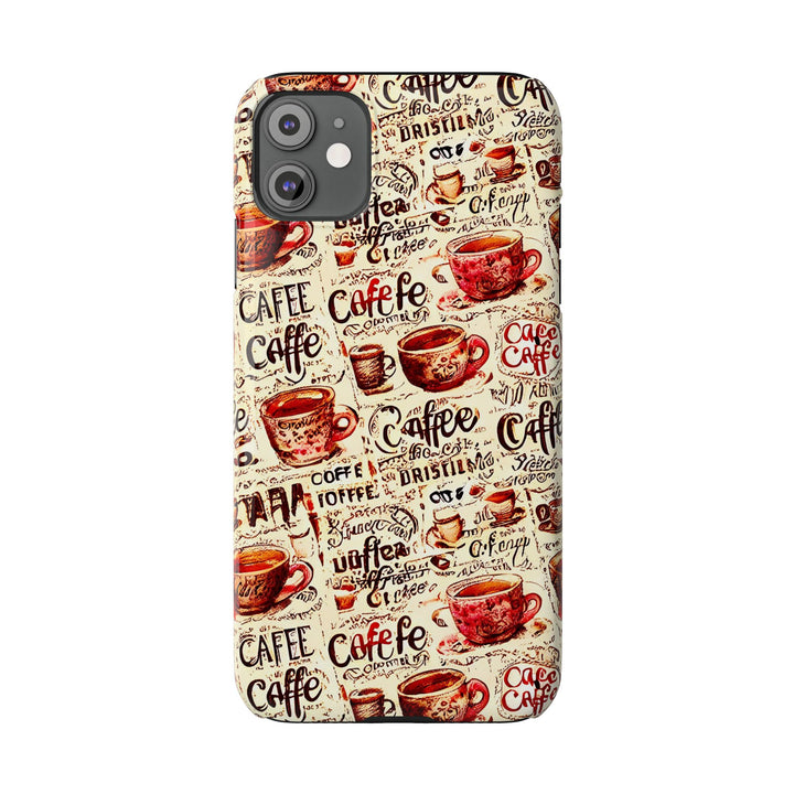 Slim Cute Phone Cases for Iphone - | iPhone 15 Case | iPhone 15 Pro Max Case, Iphone 14 Case, Iphone 14 Pro Max, Iphone 13, Paris Coffee Cup - Studio40ParkLane