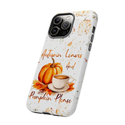 Impact Resistant, Fall Leaves Pumpkin Pie, Cute Phone Cases for Samsung S24, S23, S22, S21, IPhone 15 pro Iphone 14 pro Iphone 13 IPhone 12 Iphone 11