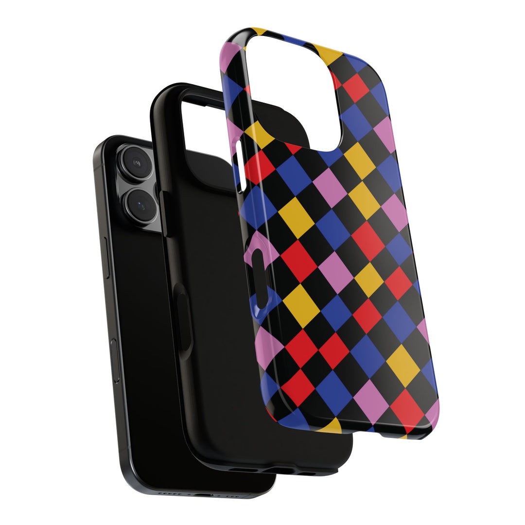 Aesthetic Tough Colorful Checkerboard Phone Case Premium - For iPhone 17 Pro Max iPhone 16 Pro iPhone 15 Iphone 14 Plus 13 Pro 12 11 10 XR - Studio40ParkLane