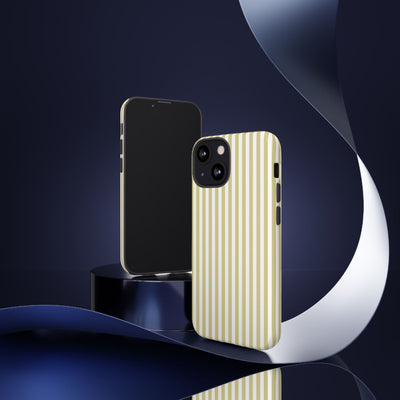 Tough Premium Soft Yellow Stripes Phone Case Gift for Her - For Apple iPhone 16 Pro Max 16e iPhone 15 Pro iPhone Iphone 14 Plus 13 Pro 12 SE XR - Studio40ParkLane